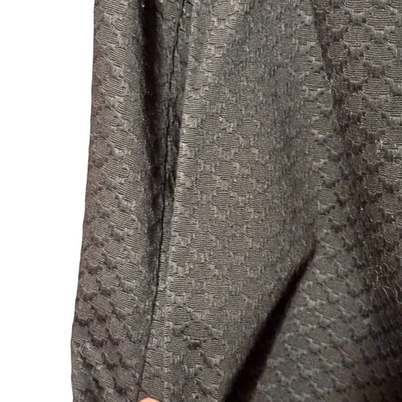 Something Navy Black Square Neck Shirred Ruffled Sleeve Textured Mini Dress - Picture 5 of 10